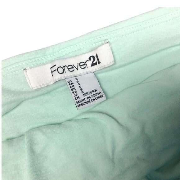 Forever‎ 21 Cropped Tube Top Sequin Sweetheart Juniors S Light Green Strapless - Picture 2 of 7